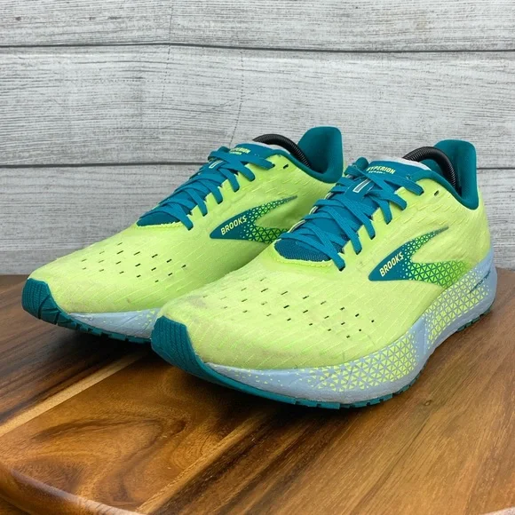 Brooks Hyperion Tempo Road Running Shoe Green Yellow Blue Men’s Sneaker Size 11 - Picture 2 of 12